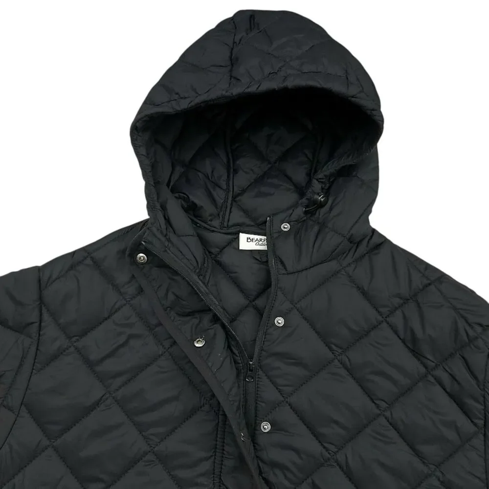 Bearpaw Outdoors Black Diamond Quilted Hooded Jacket Womens Small Lighweight